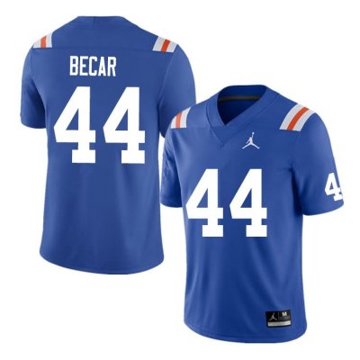 Men's Florida Gators #44 Brandon Becar NCAA Nike Blue Throwback Authentic Stitched College Football Jersey LHI5662XN